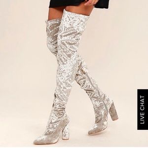 Lulu’s Velvet Thigh High boots